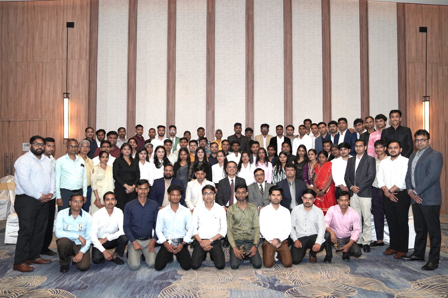 All Ophtechnics and Wizcure Company's Employes taking pictures together in anuual Office Event