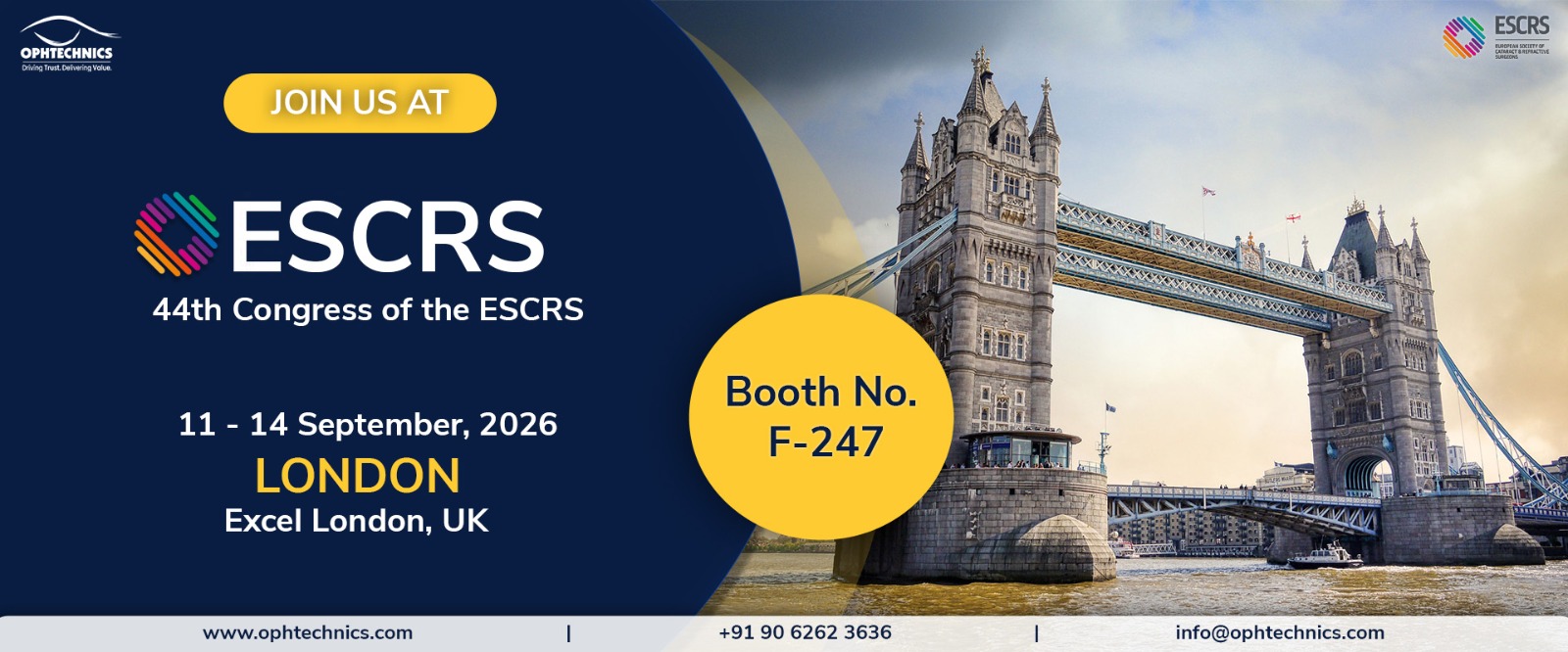 Ophtechnics Participating in ESCRS 2026 Conference London